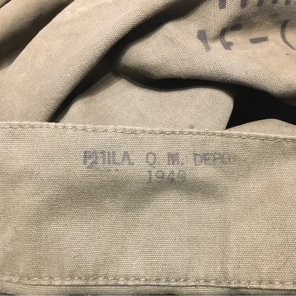 Vintage 40s Clothing Barrack Bag 1940s Laundry Bag USA US Military Post WWII Era